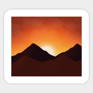 Mountain range sunrise Sticker